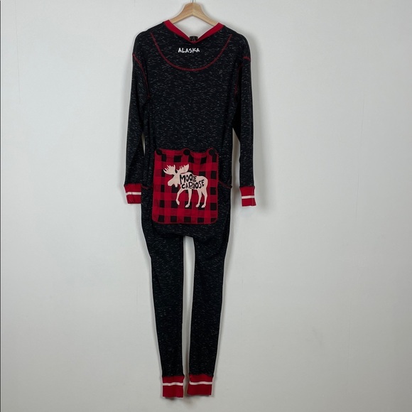Lazy One Flap Jacks Moose Caboose One-Piece Button-Down Men's M Long Pajama - Picture 5 of 9